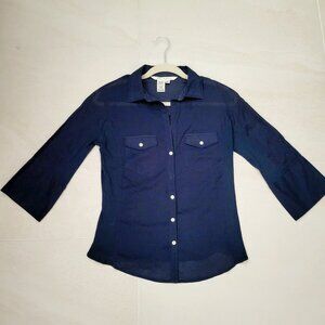 Max Studio  Navy Blue shirt. Size M
